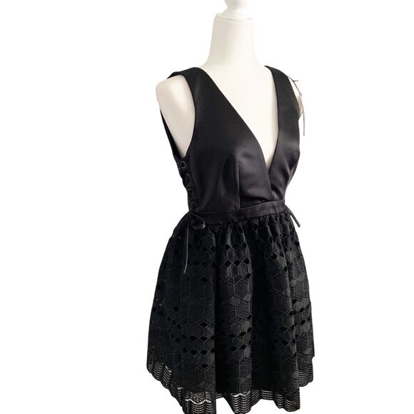Sandro Paris Luminary Mini Dress 2 Black NWT - Picture 3 of 12